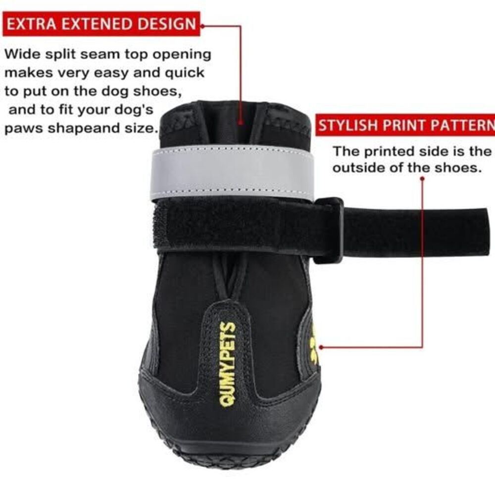 Sz7 NEW QUMY Dog Shoes for Large Dogs Boots & Paw Protectors for Winter Snowy Da
